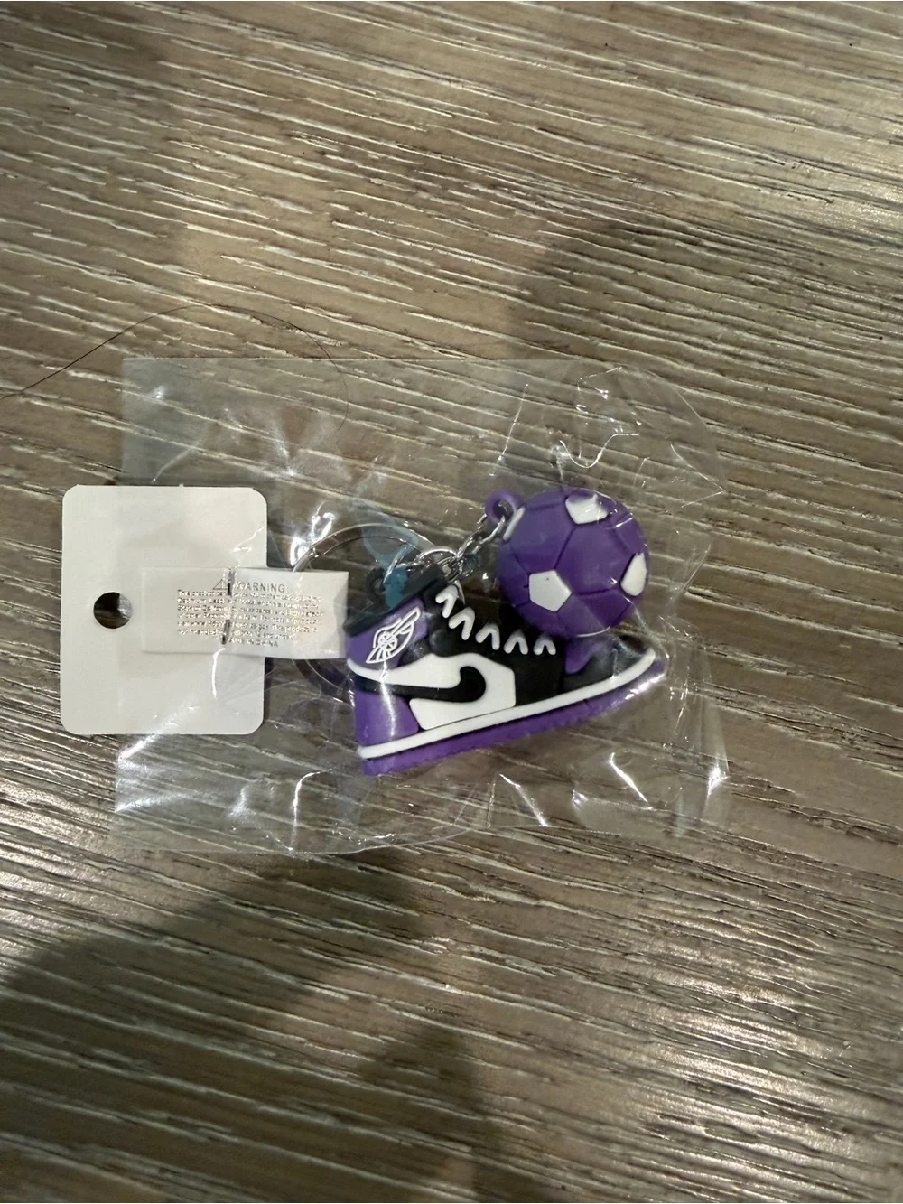 Purple Sneaker Keychain with Mini Ball Charm - Unbranded